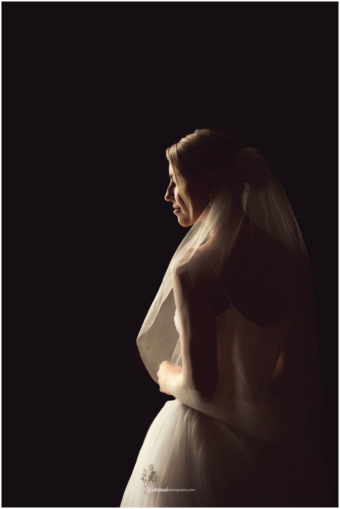 Dramatic, natural light photograph of wedding model by Connecticut Wedding photographer