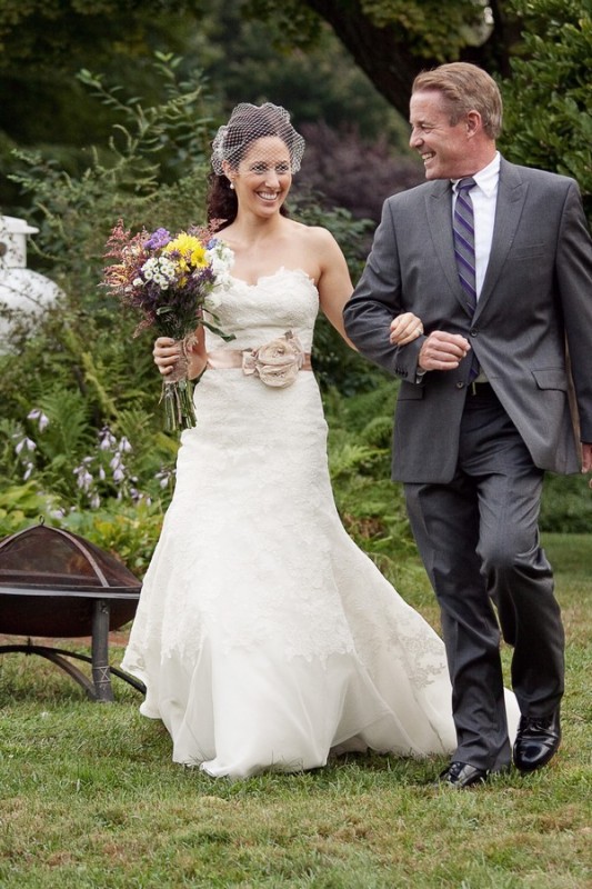 Photograph of bride and father by Connecticut Wedding Photographer