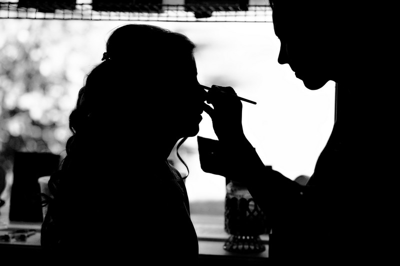 Bride getting ready